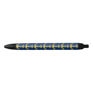 Stylo Bleu Ancre or + votre arrière-plan & idées