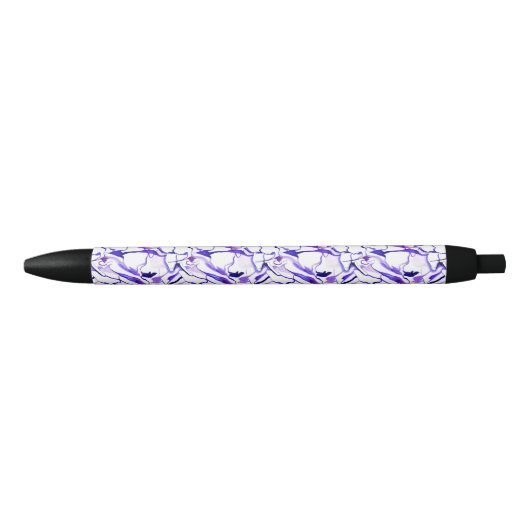 Stylo Bleu Aquarelle violette mignonne abstraites lignes moti (Devant)