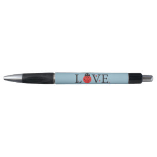 Stylo bleu avec la conception rouge et noire de