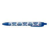 Stylo Bleu Beau Motif de fleurs bleues à main Abstraite (Bas)