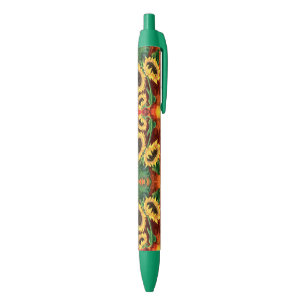 Stylo Bleu Beaux Trois Tournesols - Peinture d'art fantaisie
