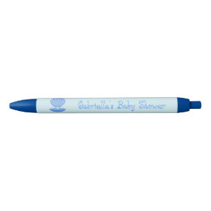 Stylo Bleu Bébé bleu Coquille d'huîtres et Baby shower Pearl