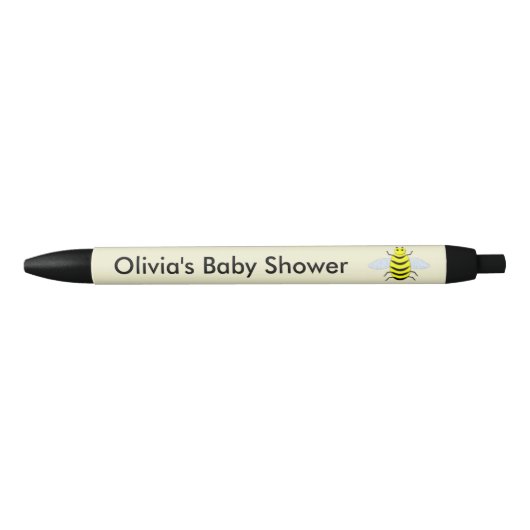 Stylo Bleu Bébé jaune mignon abeille Baby shower neutre (Devant)