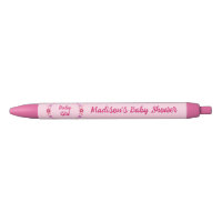 Bébé rose Baby shower papillons et fleurs