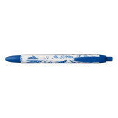Stylo Bleu Blanc Bleu Chinoiserie Monogramme Vin Floral (Dos)