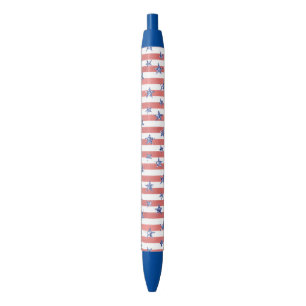 Stylo Bleu Blancs rouges Parties scintillant Bleus étoiles