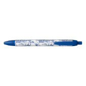Stylo Bleu Bleu Blanc Chinoiserie Monogramme Asiatique Inspir (Dos)