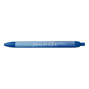 Stylo Bleu Blue Water Photo Girl Signature Nom