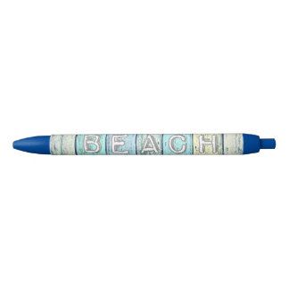 Stylo Bleu Bois de flottage rustique de plage