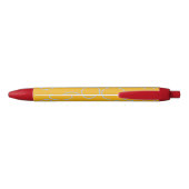 Stylo Bleu Boucles sur boucles géométriques orange (Dos)
