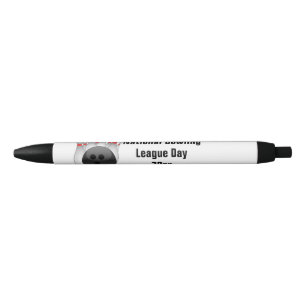 Stylo Bleu Boule De Bowling Et Pins De Bowling
