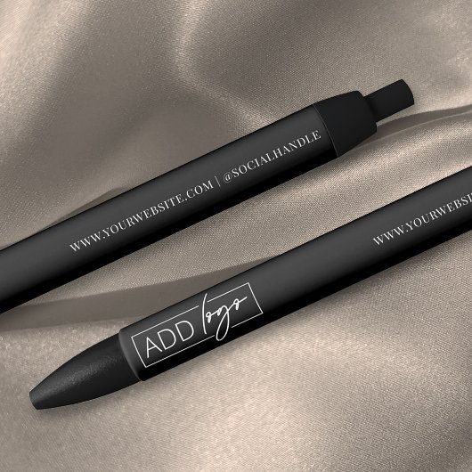 Stylo Bleu Business Logo Branded Gift Promotional Black