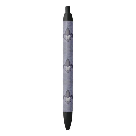 Stylo Bleu Butterfleur violet | Papillon sur Fleur de Lis (devant Vertical)