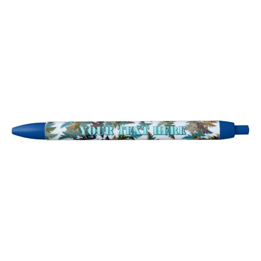 Stylo Bleu Camouflage Arctique Fractal (Devant)