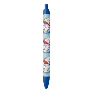 Stylo Bleu Cardinal d'État de Caroline du Nord Oiseau Dogwood