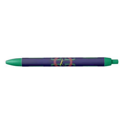 Stylo Bleu Carré bleu géométrique (Devant)