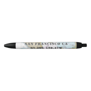 Stylo Bleu Carte marine du comté de San Francisco Marin