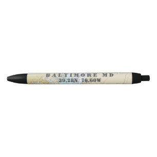 Stylo Bleu Carte nautique du comté de Baltimore Chesapeake Ba
