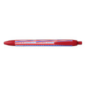 Stylo Bleu Cercles Rayures Bleu Blanc Rouge (Dos)