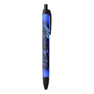 Stylo Bleu Cheval Bleu Néon Couchant Au Lune Starry Night