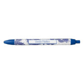 Stylo Bleu Chinoiserie asiatique Dragon Bleu Blanc (Devant)