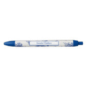 Stylo Bleu Chinoiserie de style Floral Bleu Blanc (Devant)
