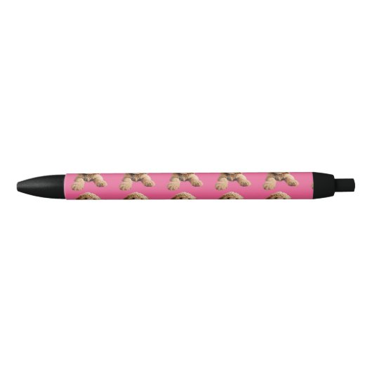 Stylo Bleu Chiot de Doodle Doré (Devant)