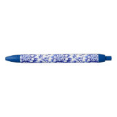 Stylo Bleu Chrysanthème bleu et blanc Décor champêtre françai (Devant)