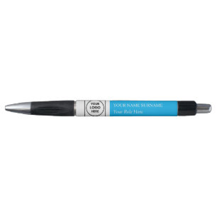 Stylo bleu ciel logo moderne de l'image de marque