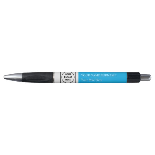 Stylo bleu ciel logo moderne de l'image de marque  (Devant)