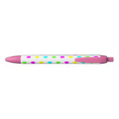 Stylo Bleu Colorful Funny Pois Personnalisé Filles Nom (Dos)