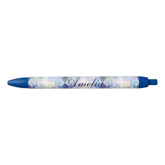 Stylo Bleu Croix, art spirituel, mandala, guérison, énergie,  (Devant)