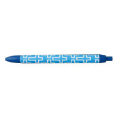 Stylo Bleu Croix chrétienne (Devant)