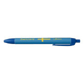 Stylo Bleu Custom Name & Text Swedish Flag (Bas)