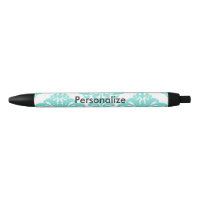 Damassé sarcelle et noir Élégant Chic personnalisé