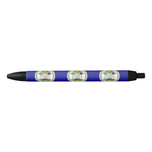 Stylo Bleu Drapeau bélizien (Devant)