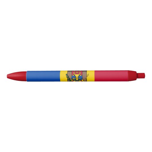 Stylo Bleu Drapeau de la Moldavie (Devant)