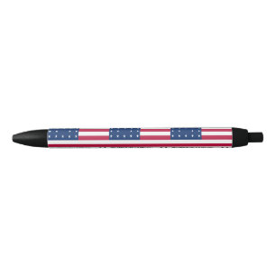 Stylo Bleu Drapeau de l'atoll de Bikini Patriotique
