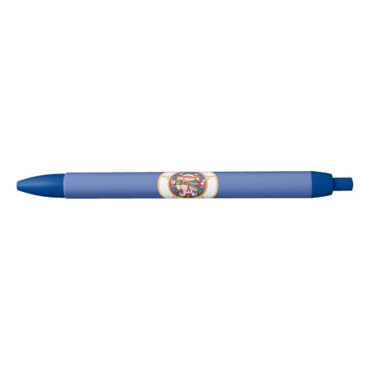 Stylo Bleu Drapeau de l'État du Minnesota (Devant)