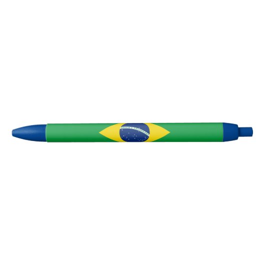 Stylo Bleu Drapeau patriotique du Brésil (Devant)