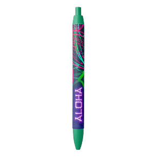 Stylo Bleu Electric Luau Tropical Night Neon Aloha Paradise