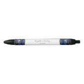 Stylo Bleu Élégant Agate Blue Gold Mariage Keepsaké (Devant)
