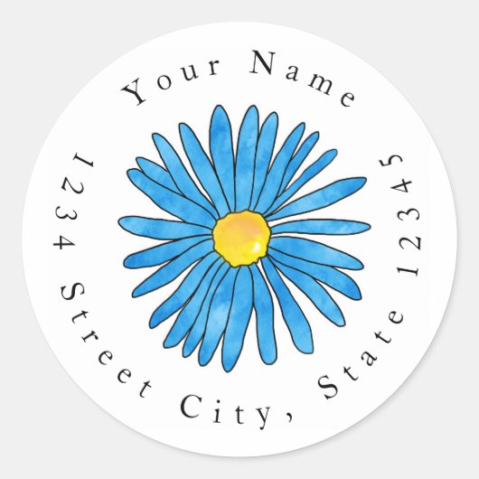 Stylo bleu et Étiquettes Aster Aster Aster (Devant)