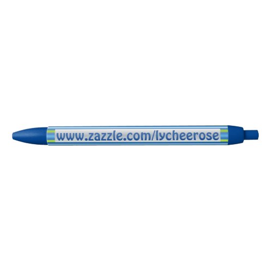 Stylo bleu et vert de lycheerose de rayures (Devant)