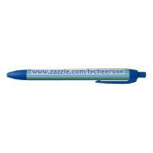 Stylo bleu et vert de lycheerose de rayures (Bas)
