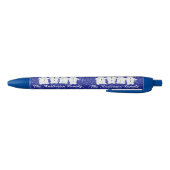 Stylo Bleu Famille de quatre Snowmen Blue Sparkle Winter (Bas)