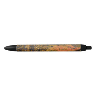 Stylo Bleu Feuilles automnales Orange Jaune