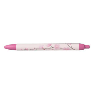 Stylo Bleu Fleur de cerisiers - rose