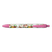 Stylo Bleu Fleurs florales tendance Modèle Rose  (Dos)