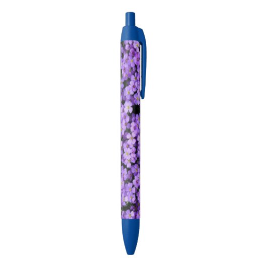 Stylo Bleu Fleurs violettes (Bas (Vertical))